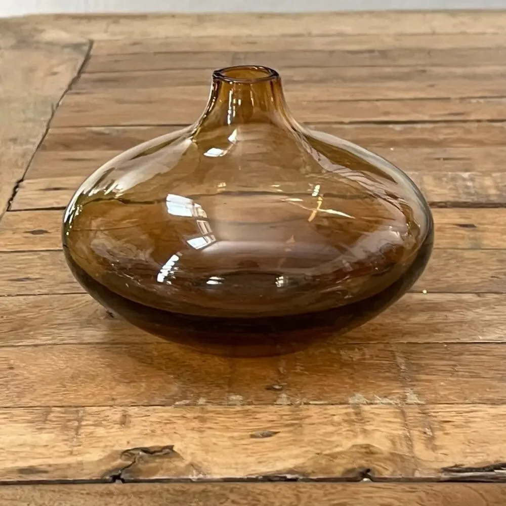 IKEA Salong Amber Glass Vase 4